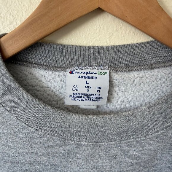 Vintage Champion Eco Authentic Santa Clara Grey Crewneck Sweatshirt L - Picture 3 of 7
